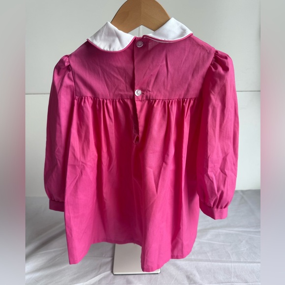 Winnie the Pooh Vintage Girl Smocked Dress 3T Pink Peter‎ Pan Collar Floral - Picture 7 of 7